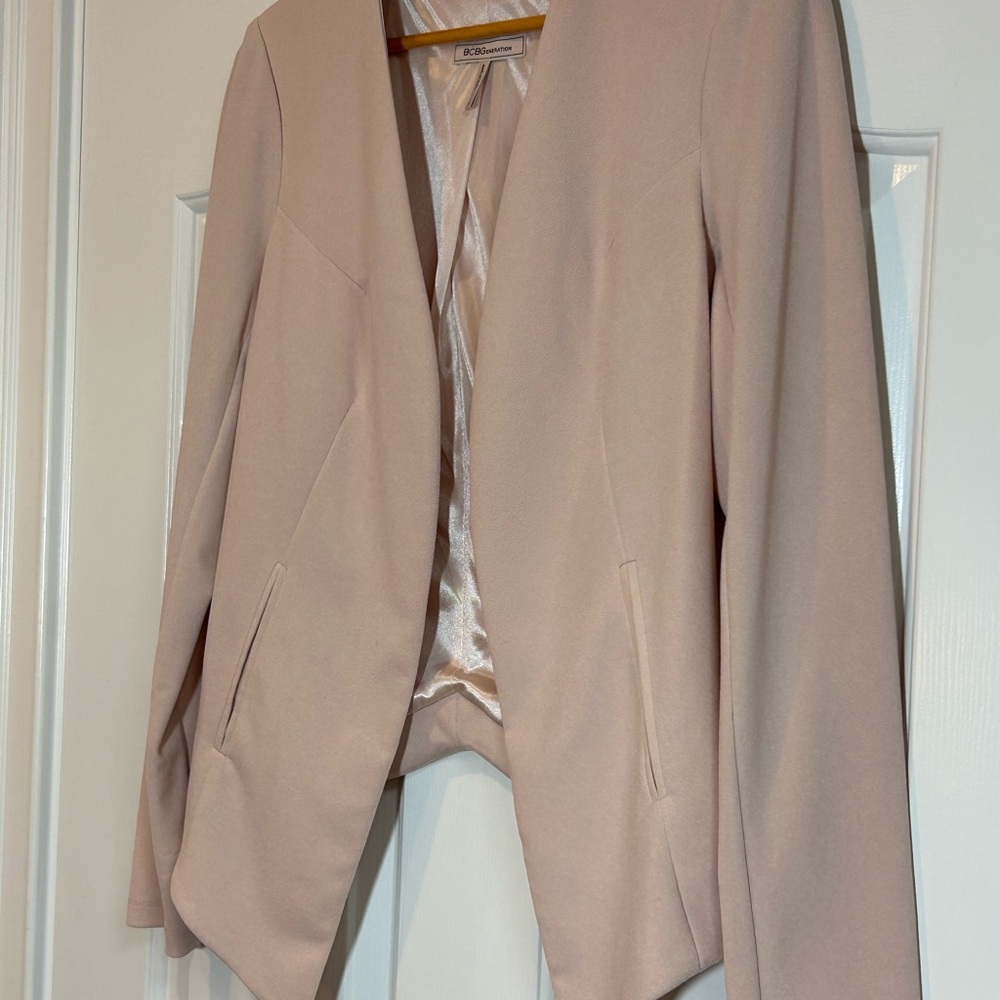 BCBGeneration Blush Pink Women's Blazer/Jacket in Tuxedo Style Size S - Picture 2 of 7